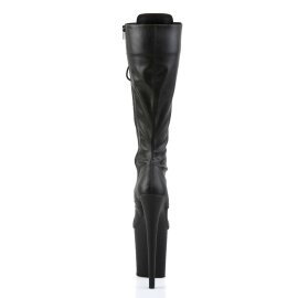 Pleaser FLAMINGO-2023 Black Stretch Faux Leather/Black Matte EU-38 / US-8