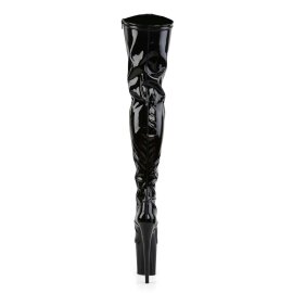 Pleaser FLAMINGO-3000 Black Stretch Patent/Black EU-38 / US-8