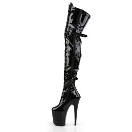 Pleaser FLAMINGO-3028 Black Stretch Patent/Black EU-37 / US-7