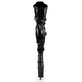 Pleaser FLAMINGO-3028 Black Stretch Patent/Black EU-38 / US-8