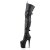 Pleaser FLAMINGO-3028 Black Stretch Faux Leather/Black Matte EU-37 / US-7