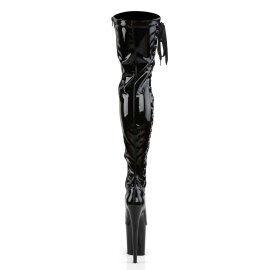 Pleaser FLAMINGO-3050 Black Stretch Patent/Black EU-38 / US-8