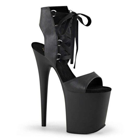 Pleaser FLAMINGO-800-14 Black Faux Leather/Black Matte EU-37 / US-7