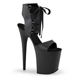 Pleaser FLAMINGO-800-14 Black Faux Leather/Black Matte...