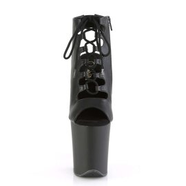 Pleaser FLAMINGO-800-20 Black Faux Leather/Black Matte...