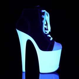 Pleaser FLAMINGO-800SK-02 Black Canvas/Neon White EU-35 / US-5