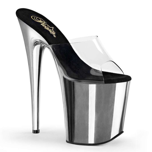 Pleaser FLAMINGO-801 Clear/Silver Chrome EU-37 / US-7