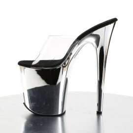 Pleaser FLAMINGO-801 Clear/Silver Chrome EU-37 / US-7