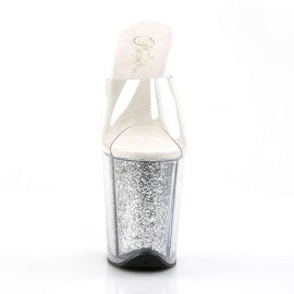 Pleaser FLAMINGO-801G Clear/Silver Glitter EU-37 / US-7
