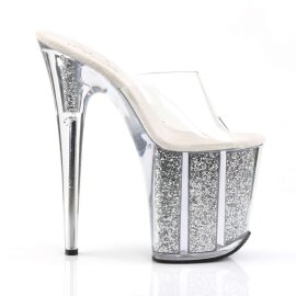 Pleaser FLAMINGO-801G Clear/Silver Glitter EU-38 / US-8