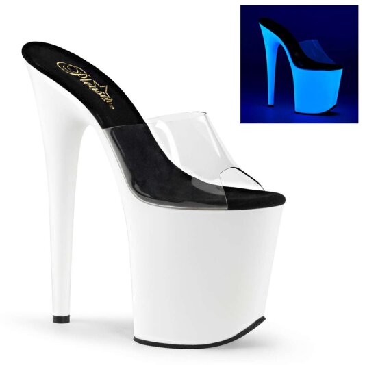 Pleaser FLAMINGO-801UV Clear/Neon White EU-37 / US-7