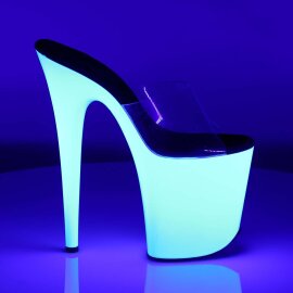 Pleaser FLAMINGO-801UV Clear/Neon White EU-37 / US-7