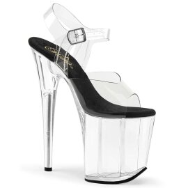 Pleaser FLAMINGO-808 Clear-Black/Clear EU-37 / US-7