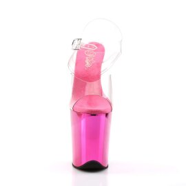 Pleaser FLAMINGO-808 Clear/Hot Pink Chrome EU-37 / US-7