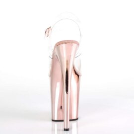 Pleaser FLAMINGO-808 Clear/Rose Gold Chrome EU-41 / US-11