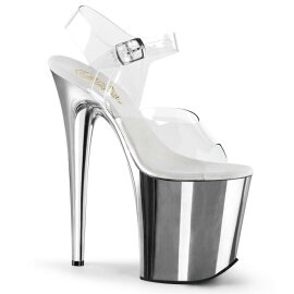 Pleaser FLAMINGO-808 Clear/Silver Chrome EU-35 / US-5