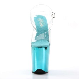 Pleaser FLAMINGO-808 Clear/Turquoise Chrome EU-35 / US-5