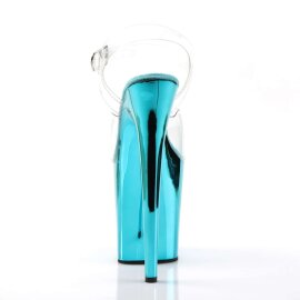 Pleaser FLAMINGO-808 Clear/Turquoise Chrome EU-35 / US-5