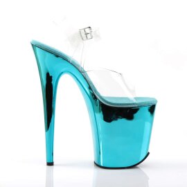 Pleaser FLAMINGO-808 Clear/Turquoise Chrome EU-35 / US-5