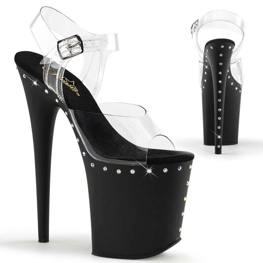 Pleaser FLAMINGO-808ABLS Clear/Black Matte EU-35 / US-5
