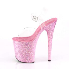 Pleaser FLAMINGO-808CF Clear/Pink Confetti EU-35 / US-5