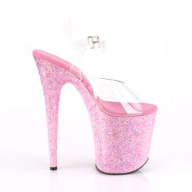 Pleaser FLAMINGO-808CF Clear/Pink Confetti EU-37 / US-7