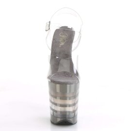 Pleaser FLAMINGO-808CHLN Clear/Pewter Chrome EU-35 / US-5