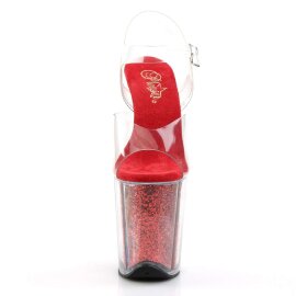 Pleaser FLAMINGO-808G Clear/Red Glitter EU-35 / US-5