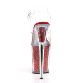Pleaser FLAMINGO-808G Clear/Red Glitter EU-35 / US-5