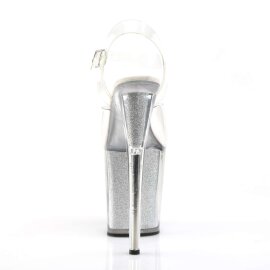 Pleaser FLAMINGO-808G Clear/Silver Glitter EU-35 / US-5