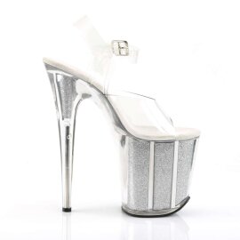 Pleaser FLAMINGO-808G Clear/Silver Glitter EU-35 / US-5