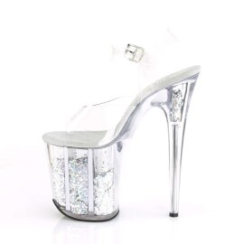 Pleaser FLAMINGO-808GF Clear/Silver Multi Glitter EU-35 / US-5