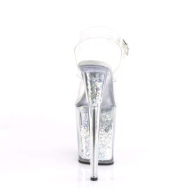 Pleaser FLAMINGO-808GF Clear/Silver Multi Glitter EU-35 / US-5