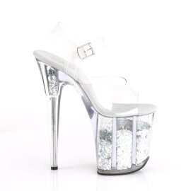 Pleaser FLAMINGO-808GF Clear/Silver Multi Glitter EU-35 / US-5