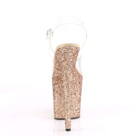 Pleaser FLAMINGO-808LG Clear/Rose Gold Multi Glitter EU-37 / US-7