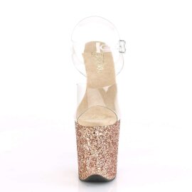 Pleaser FLAMINGO-808LG Clear/Rose Gold Multi Glitter...