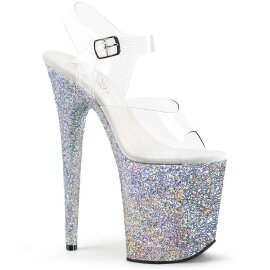 Pleaser FLAMINGO-808LG Clear/Silver Multi Glitter EU-35 /...