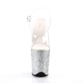 Pleaser FLAMINGO-808LG Clear/Silver Multi Glitter EU-37 /...