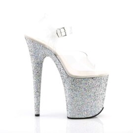 Pleaser FLAMINGO-808LG Clear/Silver Multi Glitter EU-38 / US-8
