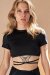 Lunalae Top Millie Backless Tie Short Sleeve Black S