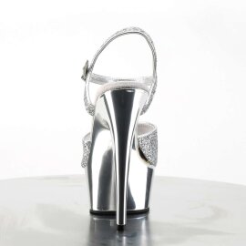 Pleaser DELIGHT-609G Silver Multi Glitter/Silver Chrome EU-36 / US-6