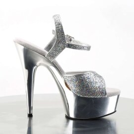 Pleaser DELIGHT-609G Silver Multi Glitter/Silver Chrome EU-36 / US-6