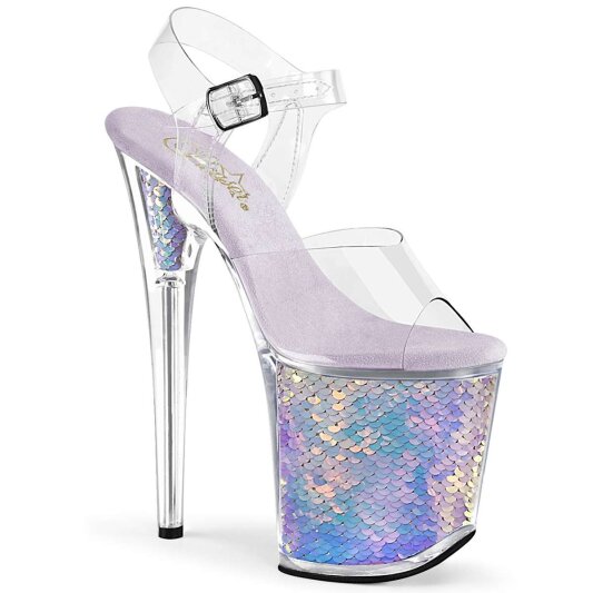 Pleaser FLAMINGO-808MC Clear/Lavender Hologram Inserts EU-35 / US-5