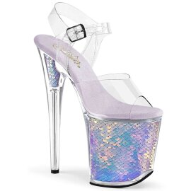 Pleaser FLAMINGO-808MC Clear/Lavender Hologram Inserts...