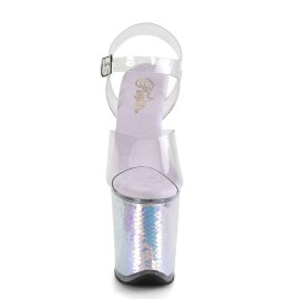 Pleaser FLAMINGO-808MC Clear/Lavender Hologram Inserts...