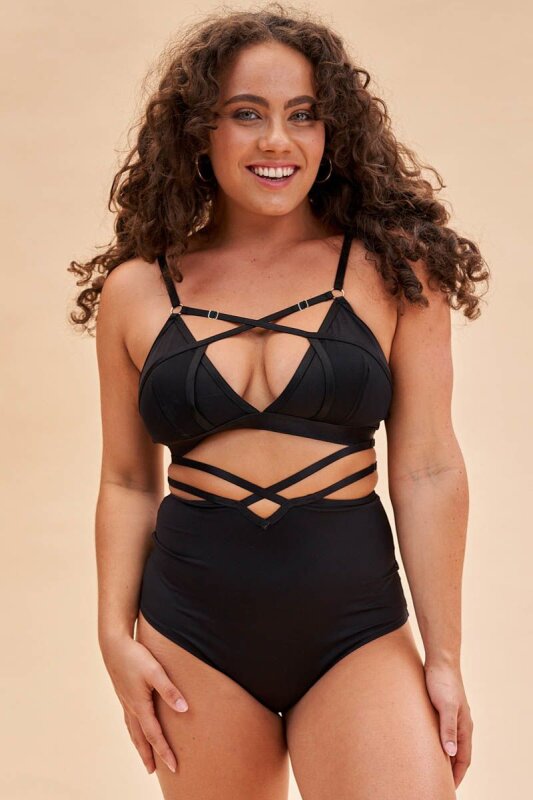 Lunalae Top Maisie Mesh Strappy Black M
