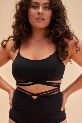 Lunalae Top Poppy Strappy Black S