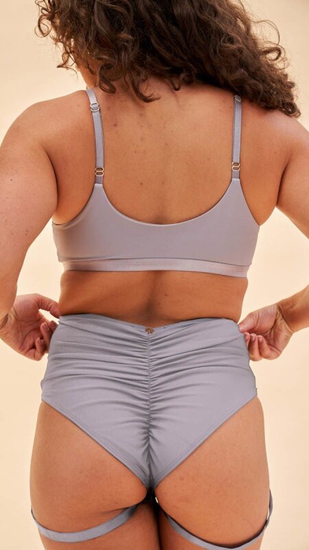 Lunalae Shorts High Waist Kehlani Grey L