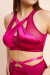 Lunalae Top Katherine Cross Over Satin Magenta