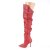 Pleaser CLASSIQUE-3011 Overknee Boots Faux Leather Red EU-39 / US-9